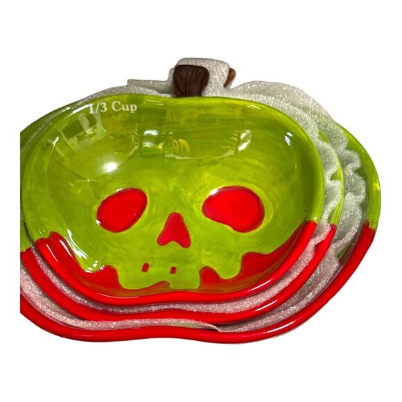 Disney VILLAINS Poison Apple Measuring Cups Set Witchy Decor Goth Hand Painted - Picture 6 of 15